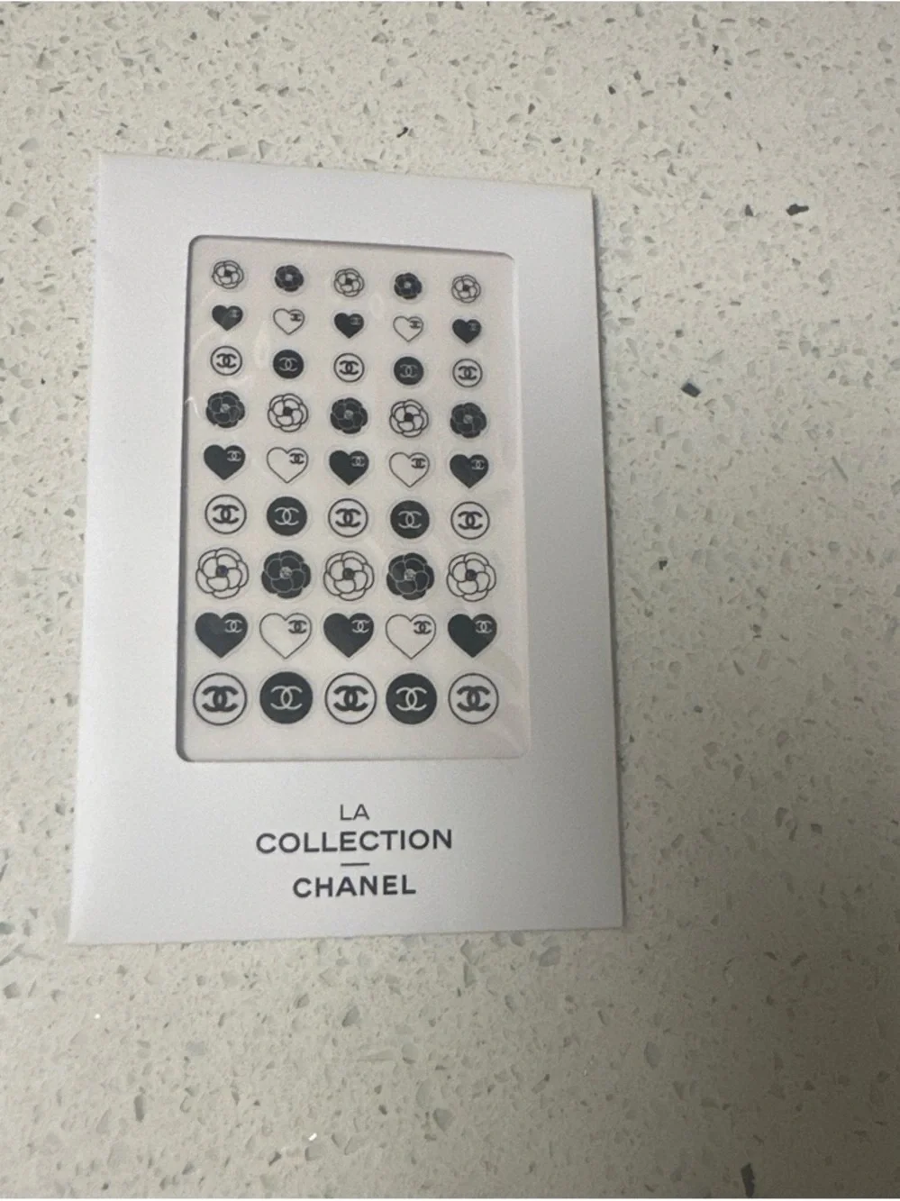 CHANEL Black and White Nail Decal Stickers La Collection